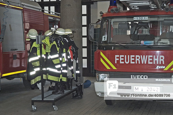 Feuerwehrauto inder Hauptfeuerwache München