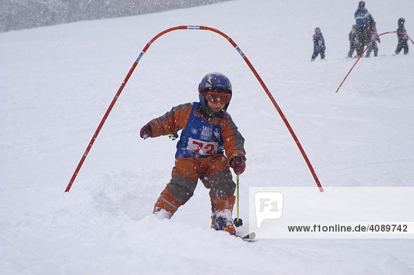 Boy skiing