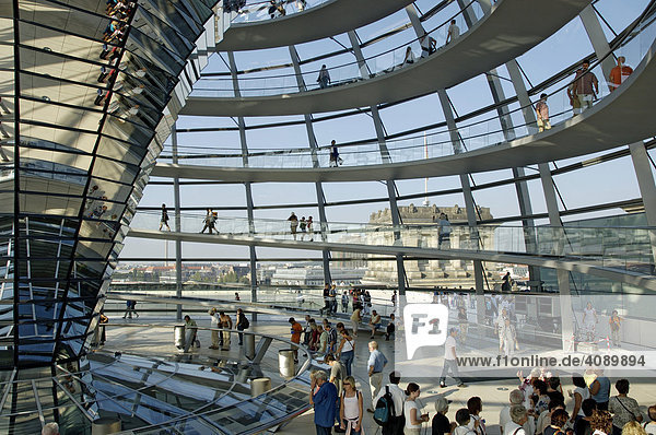 Dome of building Reichstag architect Norman Forster Berlin Germany