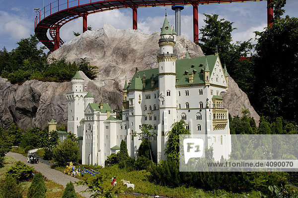 Schloß Neuschwanstein aus Lego  Freizeitpark Legoland  Günzburg  Bayern  Deutschland