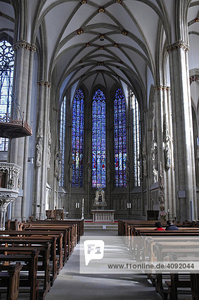 Innenansicht St. Lamberti Kirche  Münster  NRW  Nordrhein Westfalen  Deutschland
