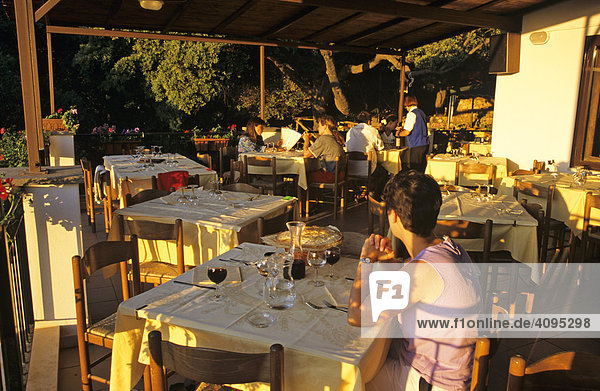 Dinner in the Restaurant of the Coop Enis near Oliena Sardegna Italy
