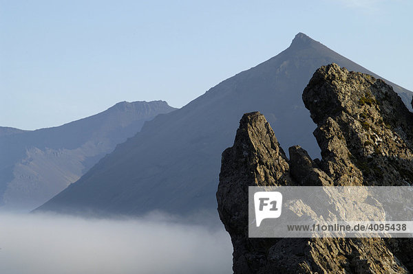 Fog with mountains Iceland