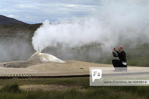 The geothermal zone of Hveravellir at the road Kjölur F35 Iceland