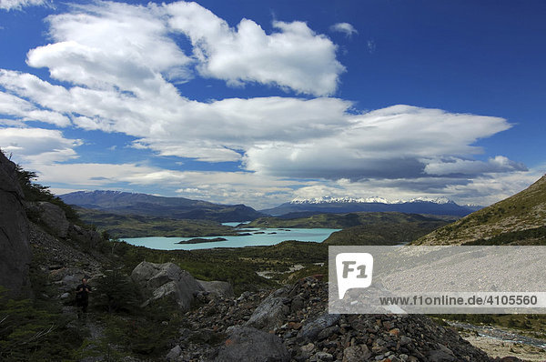 Lago Nordenskjoeld from Valle del Frances  Torres del Paine National Park  Patagonia  Chile (Torres del Peine)