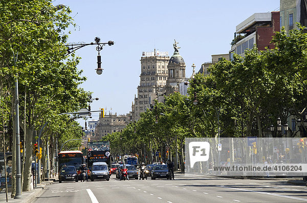 Passeig de Gràcia  Stadtteil Eixample  Barcelona  Spanien  Europa