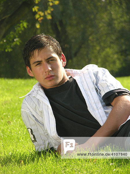 Male teen in a park