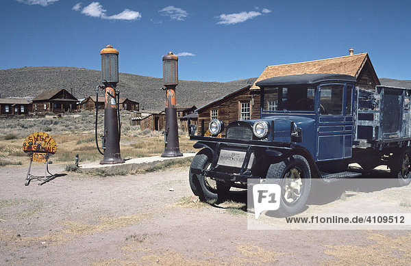 Tankstelle in der Geisterstadt Bodie Kalifornien USA