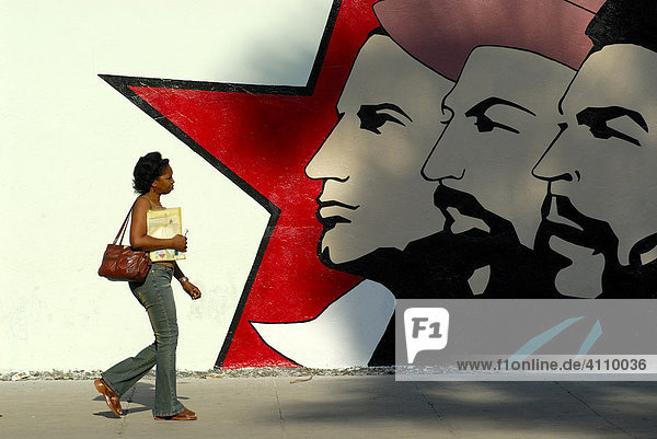 Propaganda  Che Guevara und Fidel Castro  Havanna  Kuba