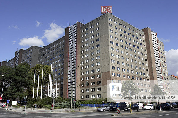 Deutsche Bahn Unternehmenssitz in der ehemaligen Stasizentrale Normannenstraße in Berlin Lichtenberg  Deutschland  Europa