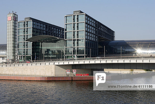 Berlin Central Station and the river Spree  Germany  Europe
