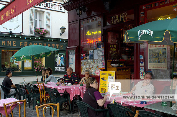 Montmartre  Cafe  Paris  Ile-de-France  Frankreich
