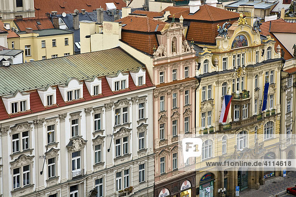 Hausfassaden am Altstädter Ring Prag Tschechien Hausfassaden