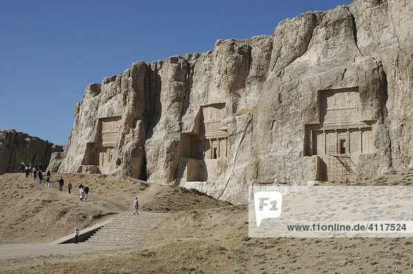 Rock graves of kings Dareios I.  Dareios II.  Xerxes I. and Artaxerxes I.  Naqsh-e Rostam  Iran