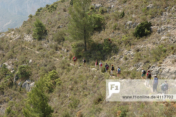 Hiking group Sierra de Aitana Costa Blanca Spain Europe