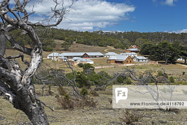 Blick auf die einstige Sträflingskolonie Darlington  Maria Island Nationalpark  Tasmanien  Australien