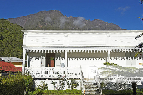 Colonial architecture in Hell-Bourg  caldera Cirque de Salazie  La Reunion Island  France  Africa