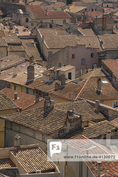 Roof tops with clay tiles - Tarascon  Provence  France