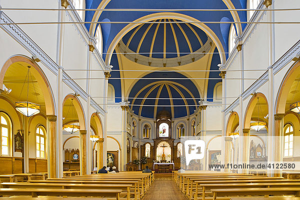 Church  interior view  Puerto Varas  Region de los Lagos  Chile  South America