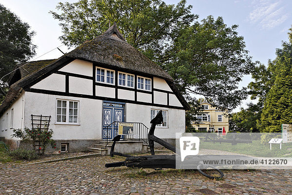 Farmer's cottage converted into the town museum in Goehren  beach resort town  Ruegen  Germany  Europe