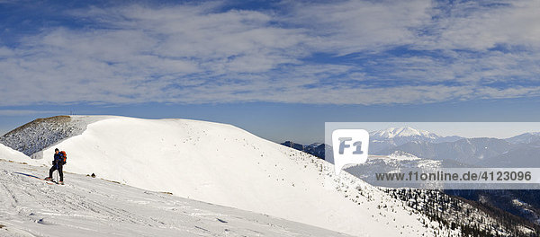 Peak of Mt. Goeller  ski tour  Terzer Goeller  Styria  Austria  Europe