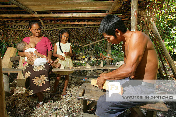 Family  Arawak natives  Santa Mission  Guyana  South America