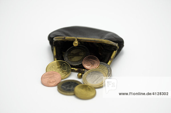 Clip Portemonnaie mit Euro Münzen