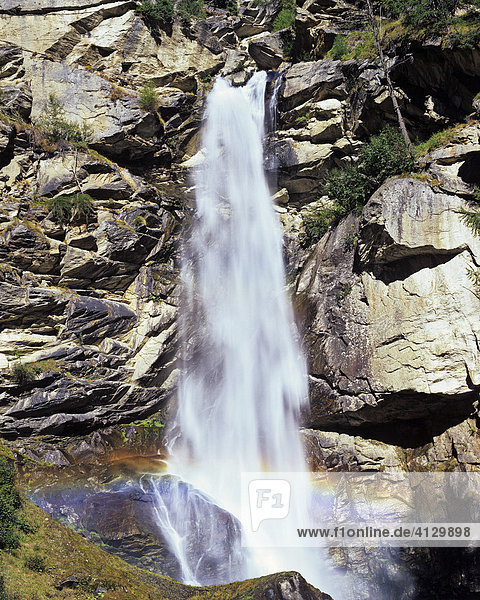 Waterfall near Saas Almagel  Visp region  Valais  Switzerland  Europe