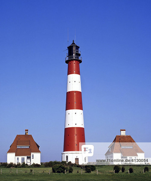 Westerheversand Lighthouse  Westerhever  Eiderstedt Peninsula  Schleswig-Holstein  Germany  Europe