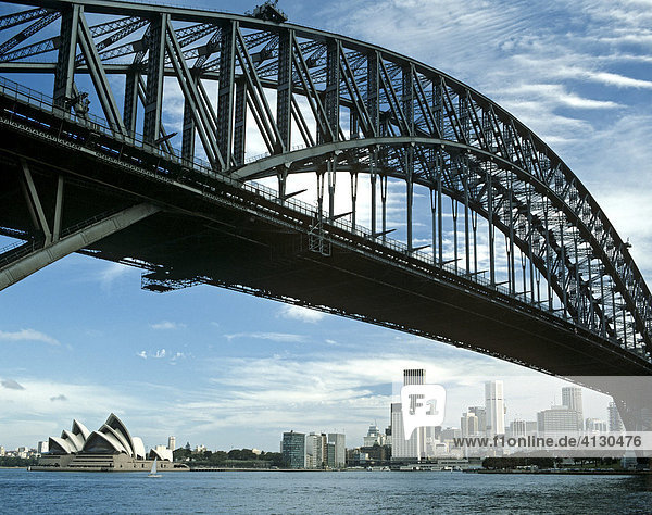 Harbour Bridge  Opera House  Sydney  New South Wales  Australia