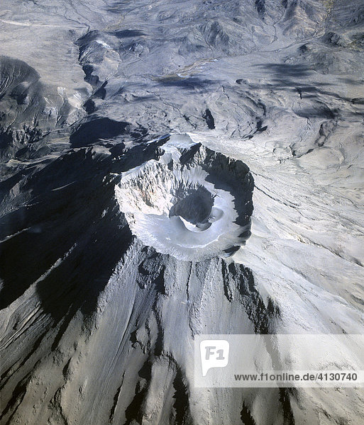 Ubinas Volcano  stratovolcano  aerial view  crater's eye  Moquegua region  Peru  South America