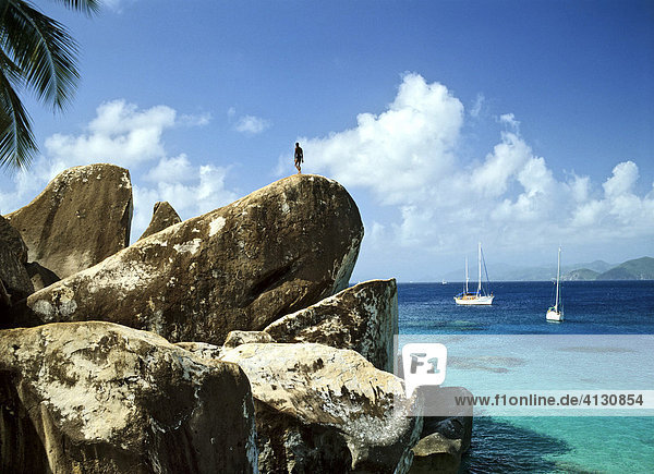 Rock formation  Virgin Gorda  British Virgin Islands  Lesser Antilles  Caribbean