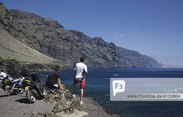 View from Punta de Teno at Los Gigantes  Tenerife  Canary Islands  Spain