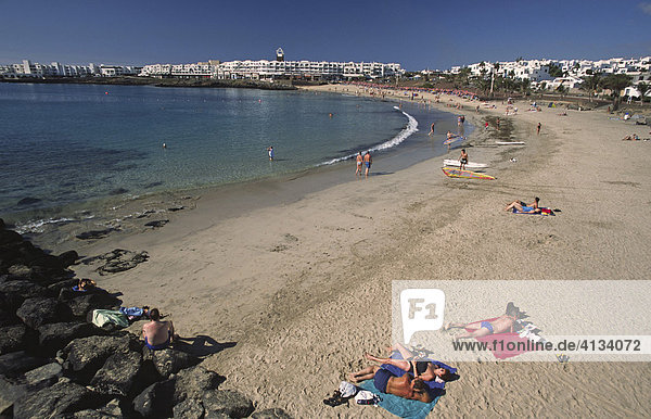 Playa de las Cucharas  Costa Teguise  Lanzarote  Kanaren  Spanien