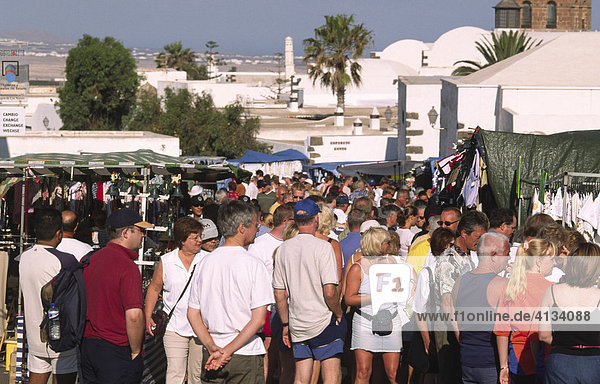 Sunday market in Teguise  Lanzarote  Canary Islands  Spain