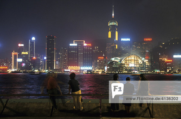 Kowloon Public Pier  view to Hong Kong Island  Hongkong  China