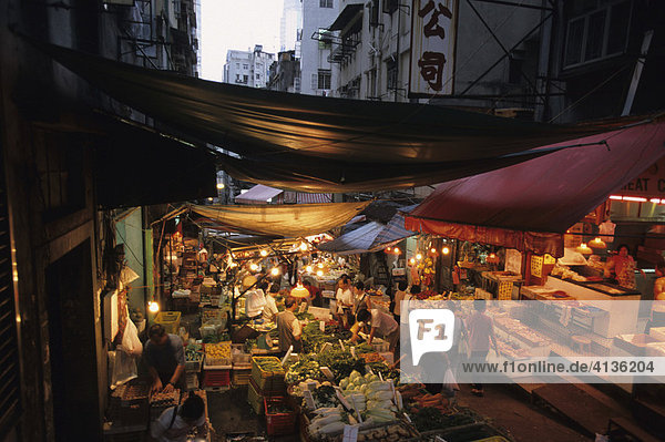 Market in Central  Hongkong  Hong Kong Island  China
