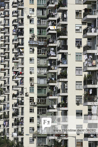 Wohnhochhäuser  Wohnviertel    Stadtteil Kwai Chung  Kowloon  Honkong  China
