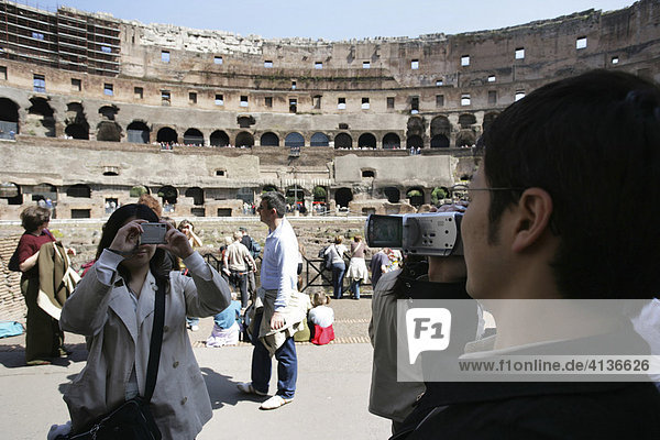 ITA  Italy  Rome : Colosseum  big ancient amphitheatre at the Via dei Fori Imperiali. |