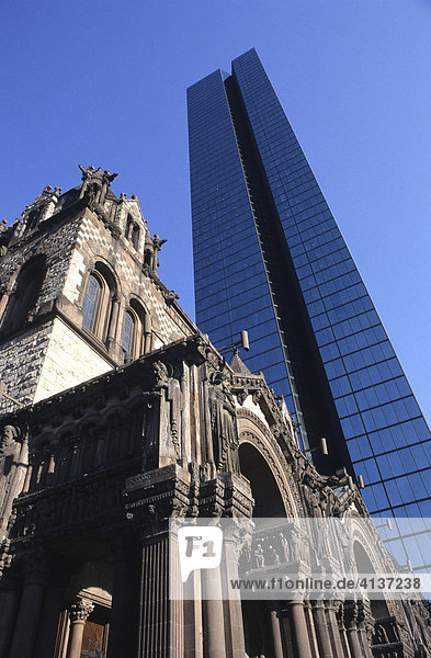 John Hancock Tower und Trinity Church  Boston  Massachusetts  USA