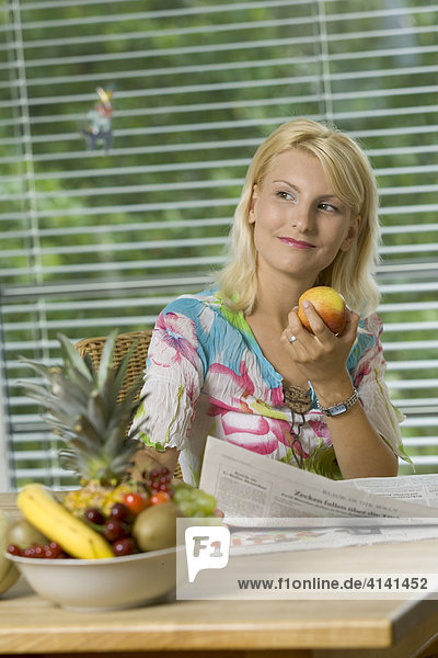 Young woman with fruit