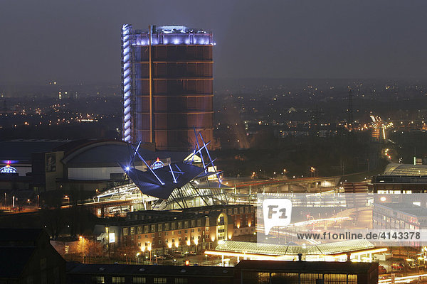 DEU  Germany  Oberhausen : The Gasometer  Koenigs Pils arena  Bus and tram station at the Centro Mall.