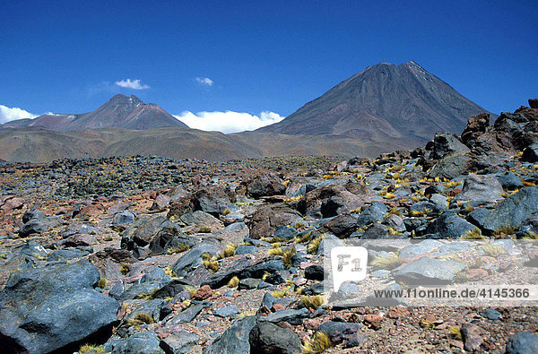 CHL  Chile  Atacama Desert: volcano landscape near Co Lejia.