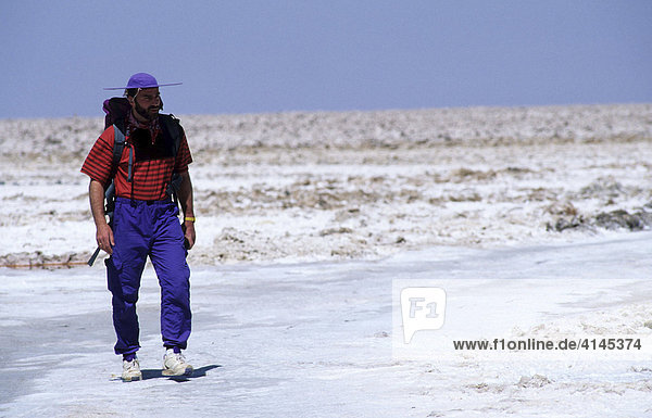 CHL  Chile  Atacama Desert: salt lake Salar de Atacama  water holes.