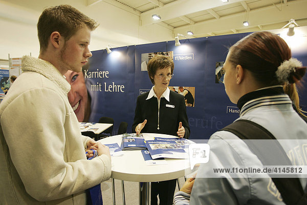 DEU  Germany  Essen: Trainee days in the exhibition halls. Companys  universitys and other institutions give information to school students about possibilitys of learning a job or starting a career.