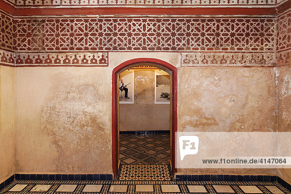 Interior rooms at a traditional Hamam (Turkish baths)  Dar Mnebhi Palace  Musée Privé de Marrakesh  Morocco  Africa