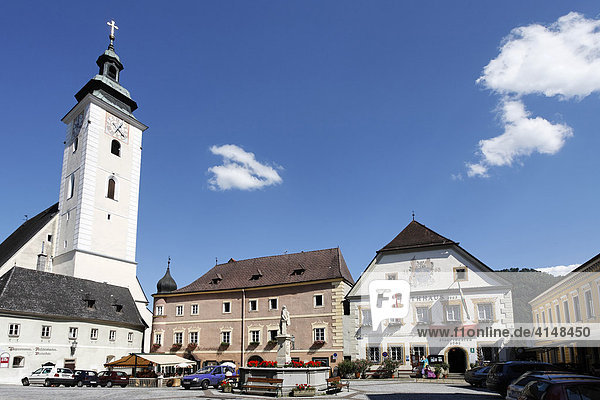 Stadt Grein an der Donau  historischer Rathausplatz  Strudengau  Oberösterreich  Österreich