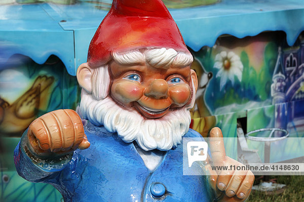 Big garden gnome figure at a funride Rhine funfair Duesseldorf NRW Germany