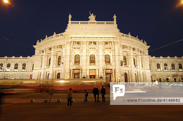 Burgtheater (Burg Theatre) in the evening  Vienna  Austria