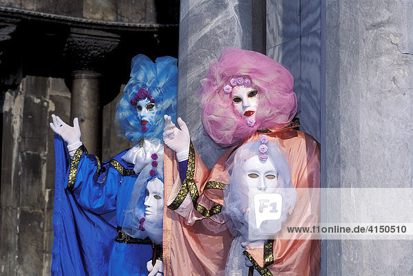 Rosa und türkise Masken Karneval Venedig